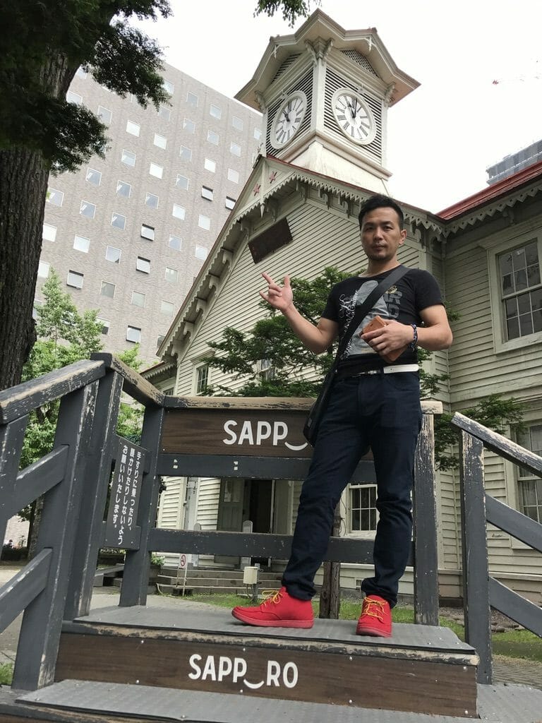 男二人で時計台